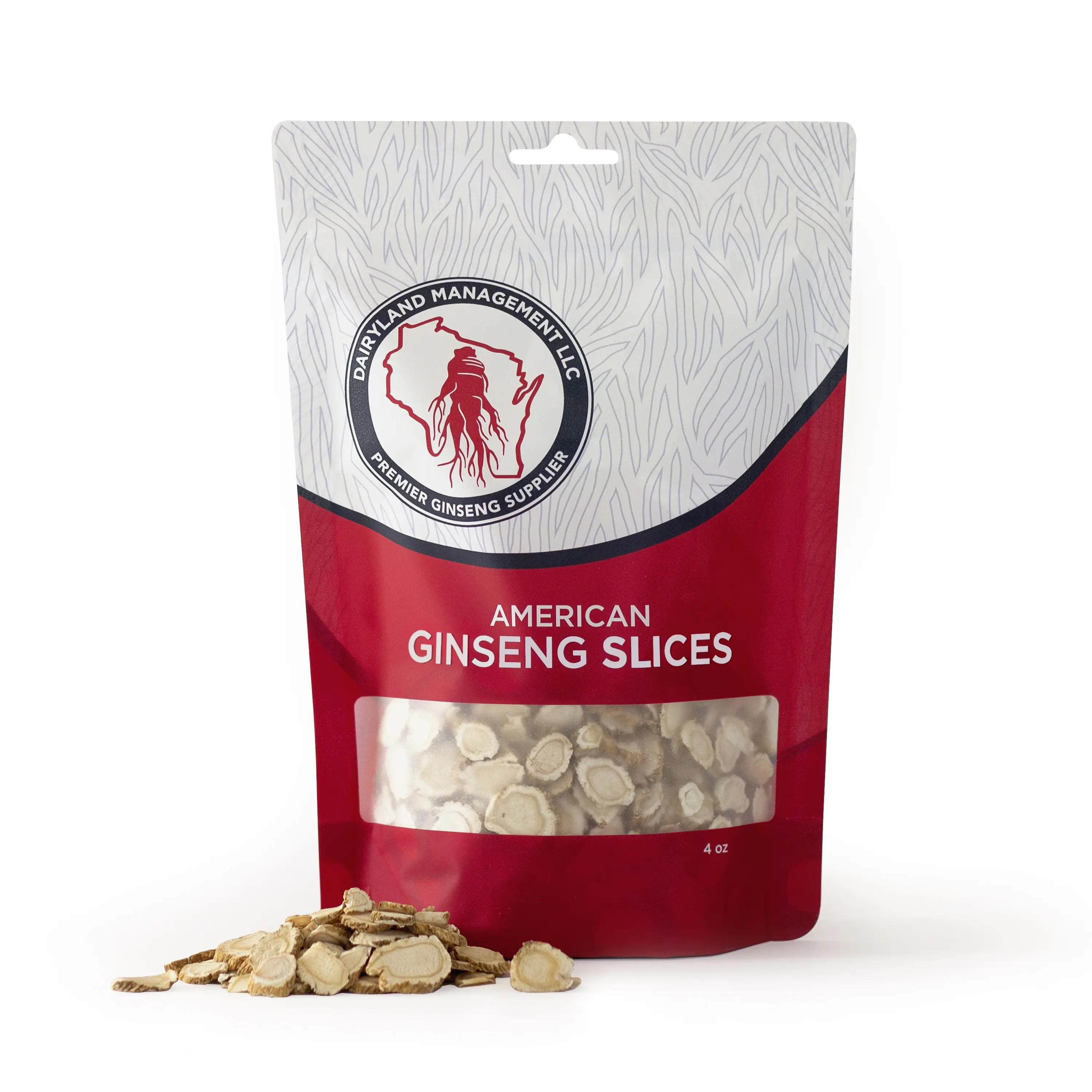 American Ginseng Slices - 4 oz Pack Wisconsin Ginseng Slices - Authentic American Ginseng - Non-GMO, Gluten Free Ginseng Root Slices - Use This Herbal Supplement in Soup, Tea, Congee