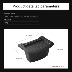 Suitable for Tesla Model Y Juniper 2025 Rear Center Console Floor Storage Box, High-Quality Black Storage Organizer for a Neat and Tidy Interior