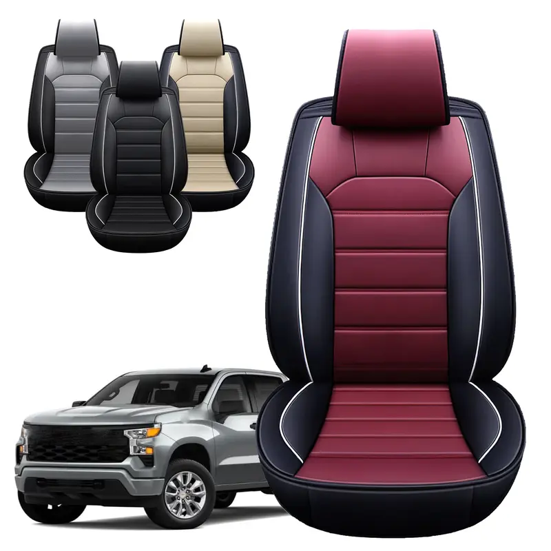 Pair Car Front Seat Cover,Universal Car Seat Protector, Faux Leather Car Seat Covers, Suitable for Car All Season Seat, Fashion Car Interior Accessories,Fit For Chevrolet/Honda/Hyundai/Toyota/Mazda/Lexus/Volkswagen/Kia/Nissan