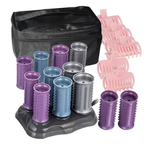 12pcs/set 3 Sizes Electronic Heated Rollers & Clips Salon Extra Large 25/30/35mm Hot Curlers Hair Clips Clamp Styling Tool 1595