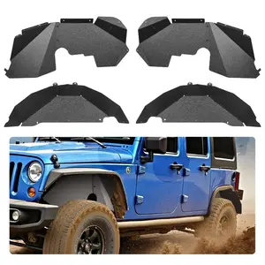 VEVOR Inner Fender Liner, Front Rear Fender Liner Compatible with 2007-2018 Jeeps JK/JKU 2/4 Doors, Steel Mud Guards Bolt-on Fenders Flare, Wheel Well Cover Fenders Flare Liners, Black