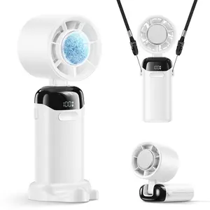 4-in-1 portable refrigeration handheld turbo fan with 200 speed settings, 21,000 revolutions per minute, 12hour cooling, digital display, 120 rotation, USB charging, mini handheld personal fan.Suitable for travel, indoor use, and office desk usage