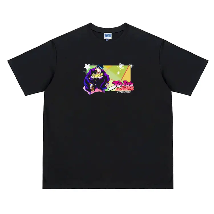 JoJo "Josuke Higashikata" Vintage Oversized Tee Anime T-shirt 100% Cotton Original Design Men's Top for Fans Menswear Tshirt