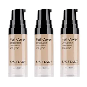 SACE LADY 3 Pack Liquid Concealer, Full Coverage Waterproof Concealer for Dark Circles, Blemishes & Spots, Long Lasting Smooth Matte Finish, Lightweight Creamy Formula, Light Natural