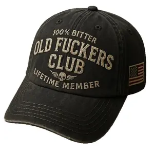 American retro embroidered truck cap - Old Friend Players Club distressed baseball cap - Small round head design that is friendly and does not compress the top of the head