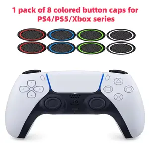 8-Pack Silicone Glow-In-The-Dark Controller Key Caps, Compatible with Ps5 Ps4 Ps3 Ps2 Xbox One/360, Durable Comfortable Design