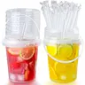 10/15/25/30/50/100 Sets 34oz Leakproof PP Durable Plastic Drink Buckets with Lids, Straws - Reusable Patron Cups, Party Supplies, Disposable Tableware for Pool/Beach Days, Food Truck Use, Handle Carry Ease,sohochic