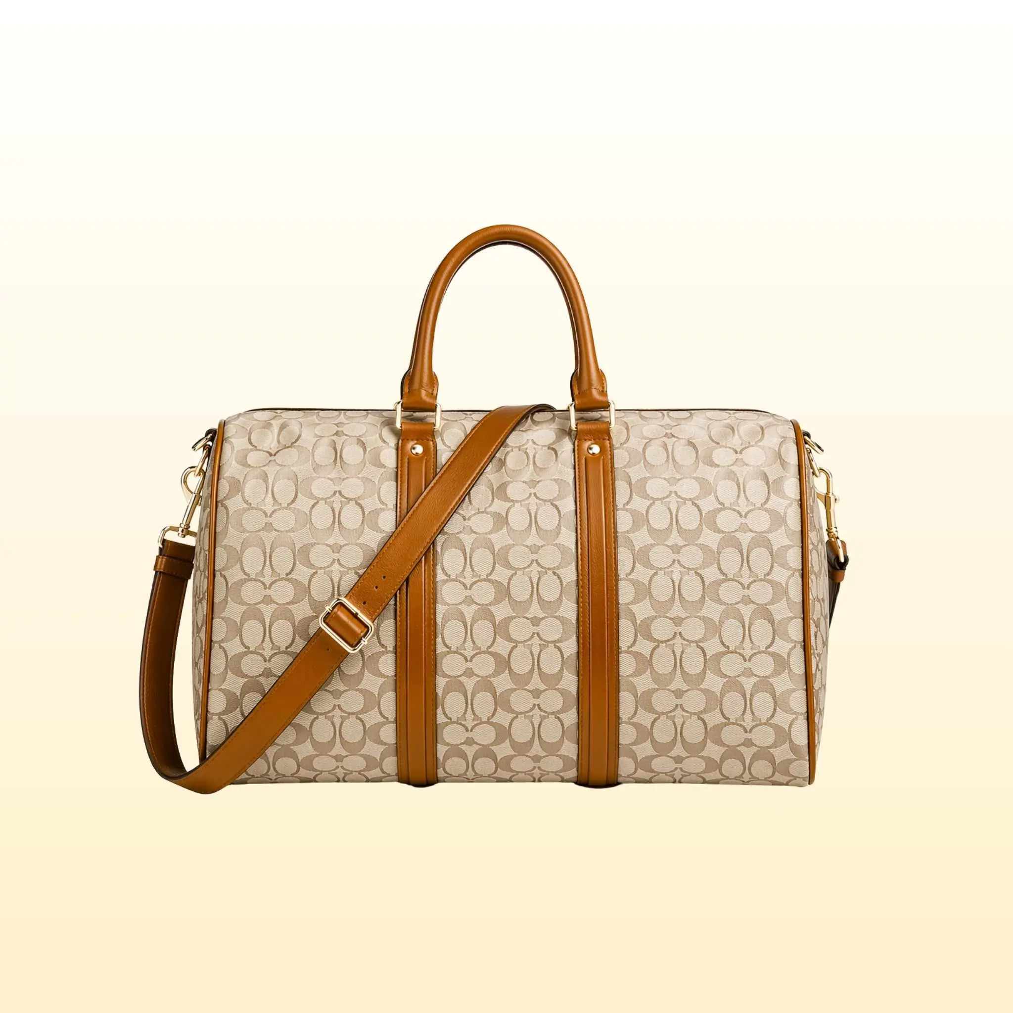 Brown Fashion Monogrammed Duffle Bag