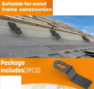 3pcs Heavy duty roof safety anchor hooks Portable roof anchor hooks Metal roof anchors are used in wood frame buildings