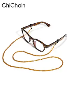 Vintage Style Mixed Color Crystal Eyeglass Chain, Fashion Streetwear Cool Eyewear Lanyard, Trendy Accessory for Glasses