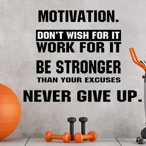 4 Pieces Gym Wall Decal Motivation Vinyl Wall Decals Be Stronger than Your Excu Tenare