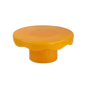Scallop Handmade Resin Cake stand, Mustard - 9.5x4.5 Inches