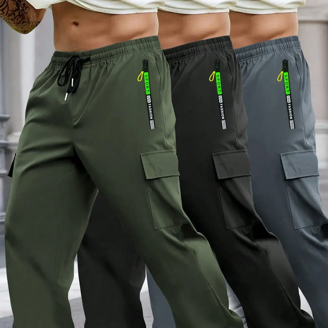 Army Green + Black + Dark Gray