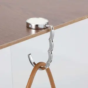 Creative Folding Handbag Hook, Count 1 Portable Bag Hanging Rack, Alloy Table Hook, Purse Hanger,  Bag Holder for Table Desk for Summer Gift