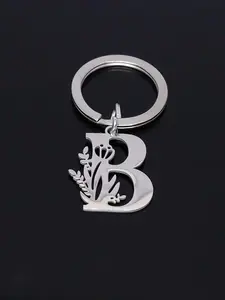 Stainless Steel Letter Design Personalized Keychain, Fashionable Keychain for Men & Women, Durable Metal Bag & Car Key Accessory