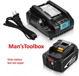 Man's Toolbox 5.5Ah BL1860 Replacement Lithium Battery for 18V Battery, Maximum Compatible with BL1860 BL1860 BL1850 BL1845 BL1840 BL1830 BL1820 BL1815 Cordless Tool Battery (1*Battery+Charger)