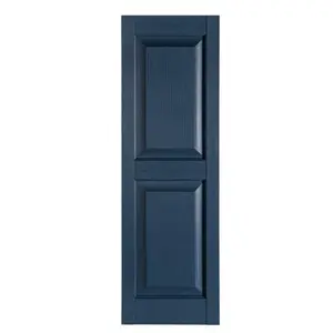 212 MAIN Window Shutters - 1-Piece Premier Raised Panel Decorative Exterior Shutter with Center Mullion, Bedford Blue, 15x39 in.