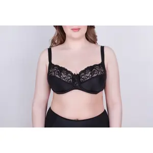 Bra Milavitsa 120151 - Elastic & Lace, Double-Segment Cups, Wide Straps
