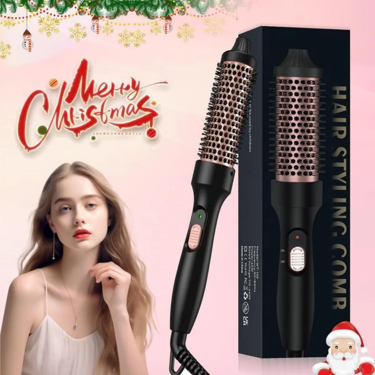 Negative Ion Single Thermal Brush 1.5 Inch Wavy Thermal Brush,3 Temps Hot Electric Hair Curler Traveling,Comfort curling irons
