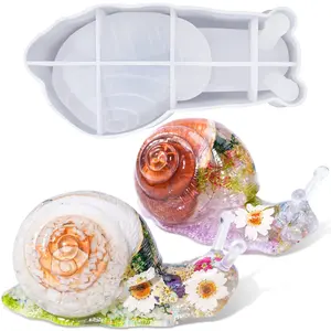 Snail Resin Molds Silicone 6inch,2 Pcs Animal Epoxy Resin molds with Realistic Frog and Lizard Shapes, Large Animal Molds with Finely Carved Snail Design, 3D Silicone Molds, DIY Snail Decoration, Christmas Ornament - LET'S RESIN