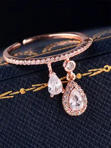 1 PC Elegant Cubic Zirconia Statement Ring For Women For Wedding Engagement Party Jewelry Valentine's Day Gift