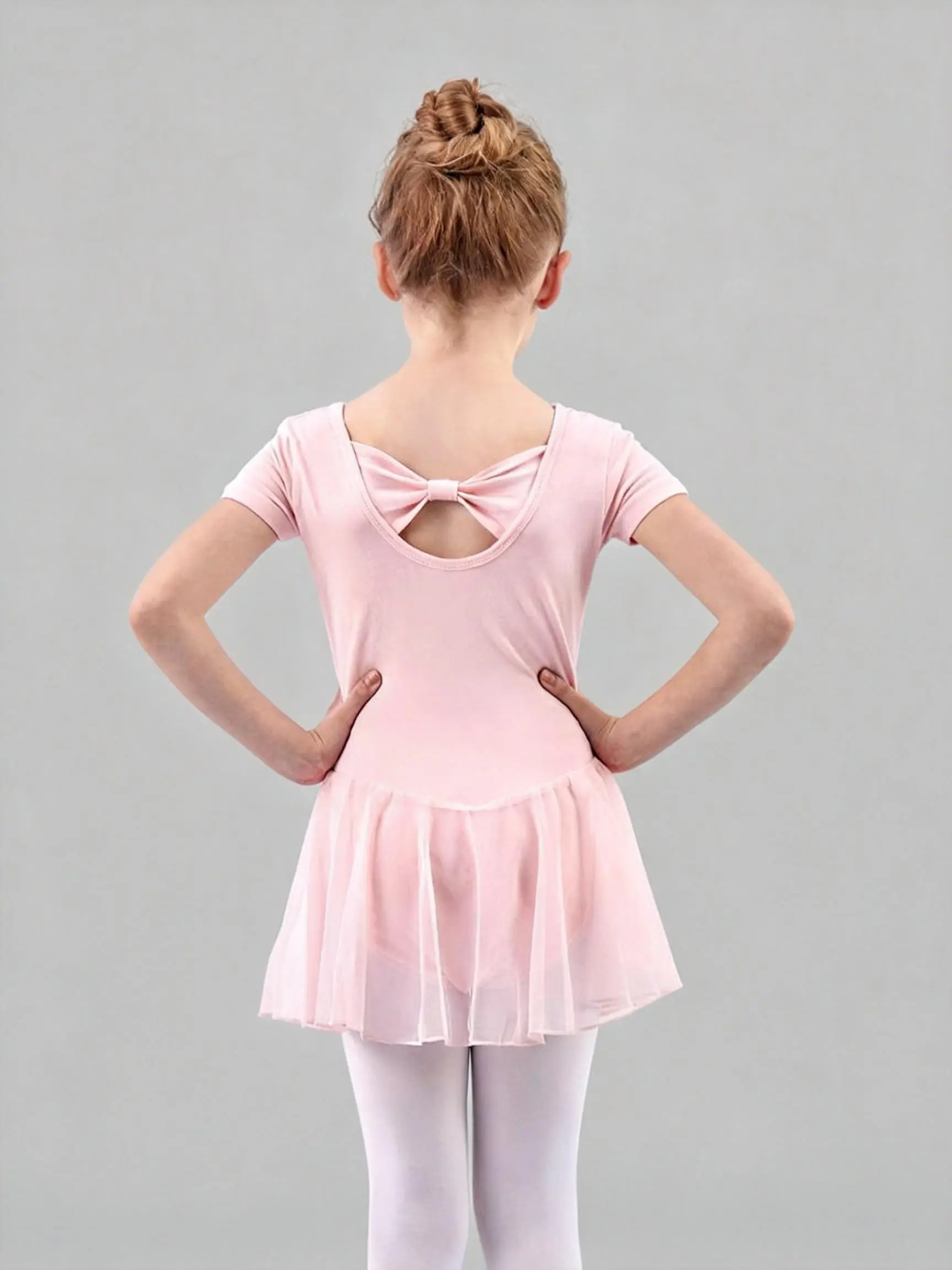 The girl who was asked about the dance costume!Pink chiffon skirt turns around and is super elegant