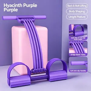 8-Strand Multi-functional Pedal Resistance Band Trainer – Portable Foot Pedal Fitness Equipment Home Gym Full Body Workout Machine, Exercise Sit-ups, Yoga, Abdominal Training