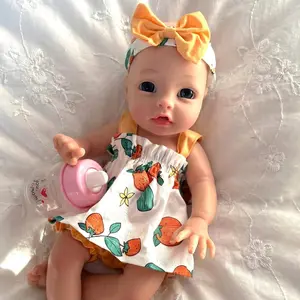 [Drink Wet System] Mayfair Baby Doll 13Inch / 3lb Full Silicone Reborn Baby Doll Girl Cute Doll Ideal Birthday Kids Gift With Asscessories