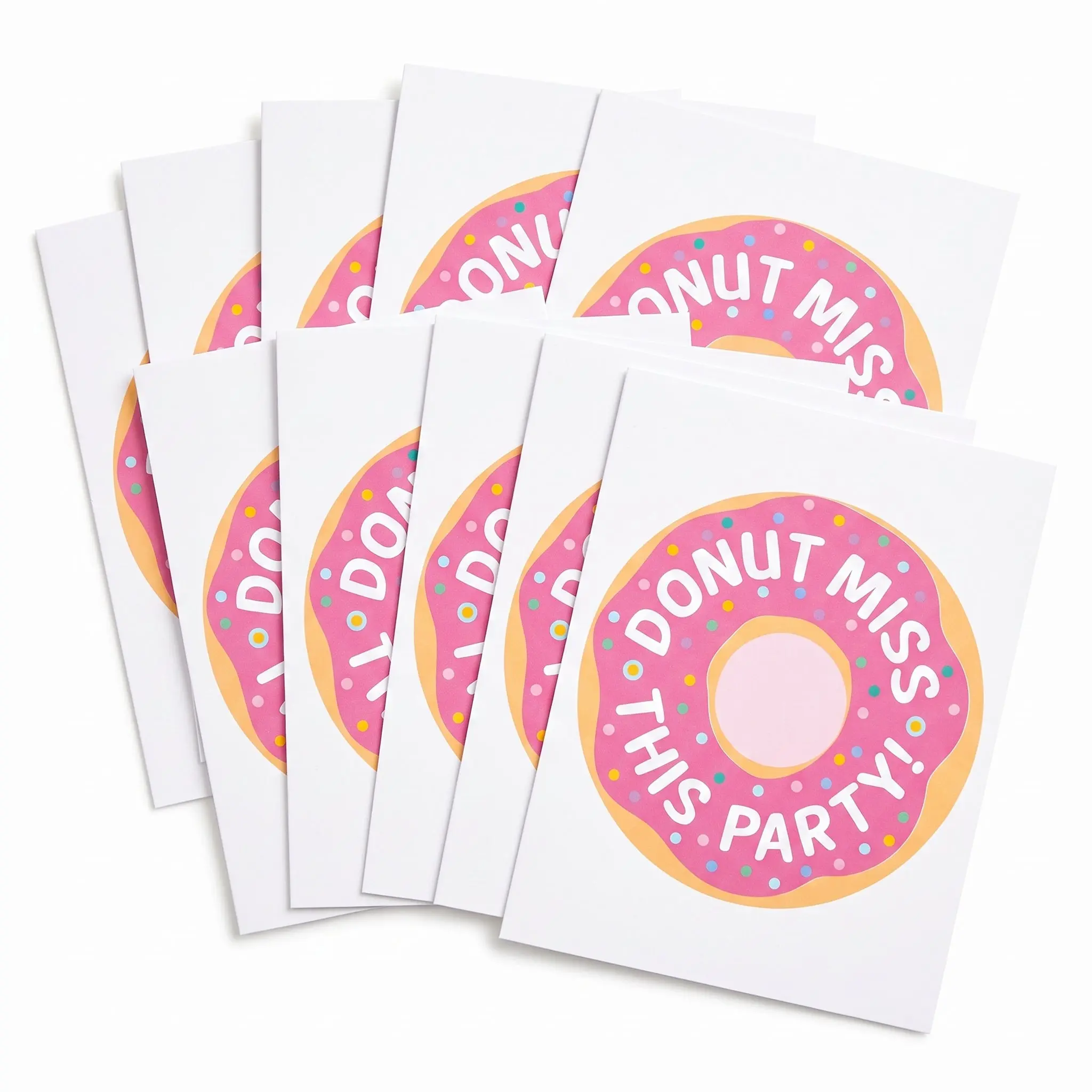 Donut-Themed Birthday Party Invitations - 8 Pack Donut-Themed Birthday Party Invitations - 8 Pack