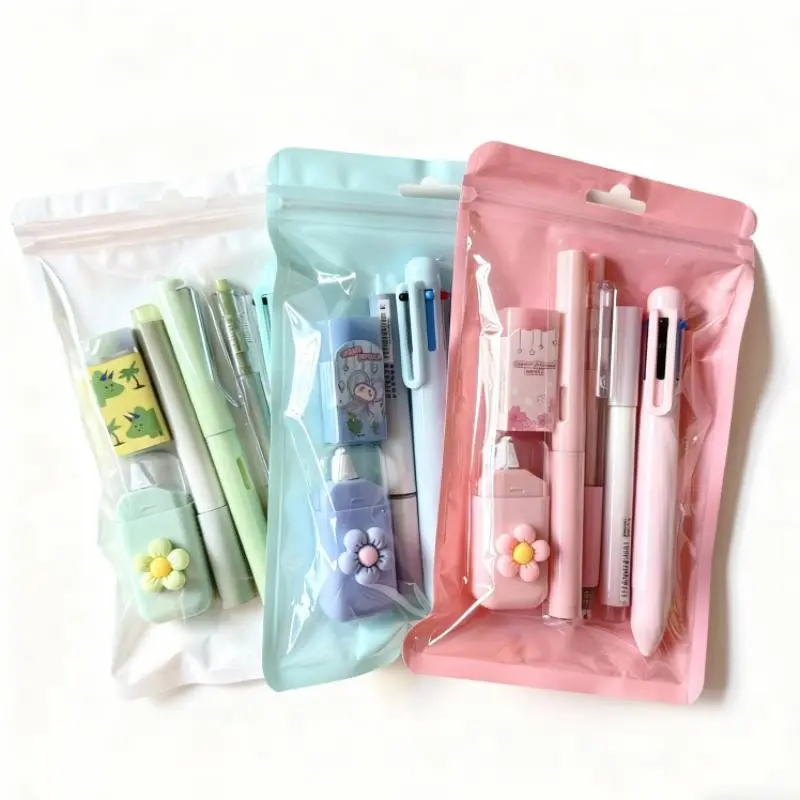 6pcs Cute Stationery Set, Multifunctional Pen Set, School Supplies, Student Essentials, Includes Pencil, St Study Pen, Six-Color Neutral Pen, Acrylic Pen, Correction Pen, Eraser, Office Supplies