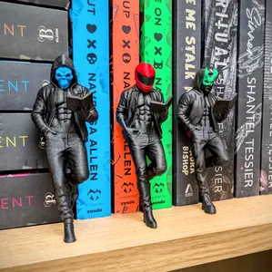 Lights Out Bookshelf Decor, Into the Darkness Book Nook, Skull Book Boyfriend, Biker Boy