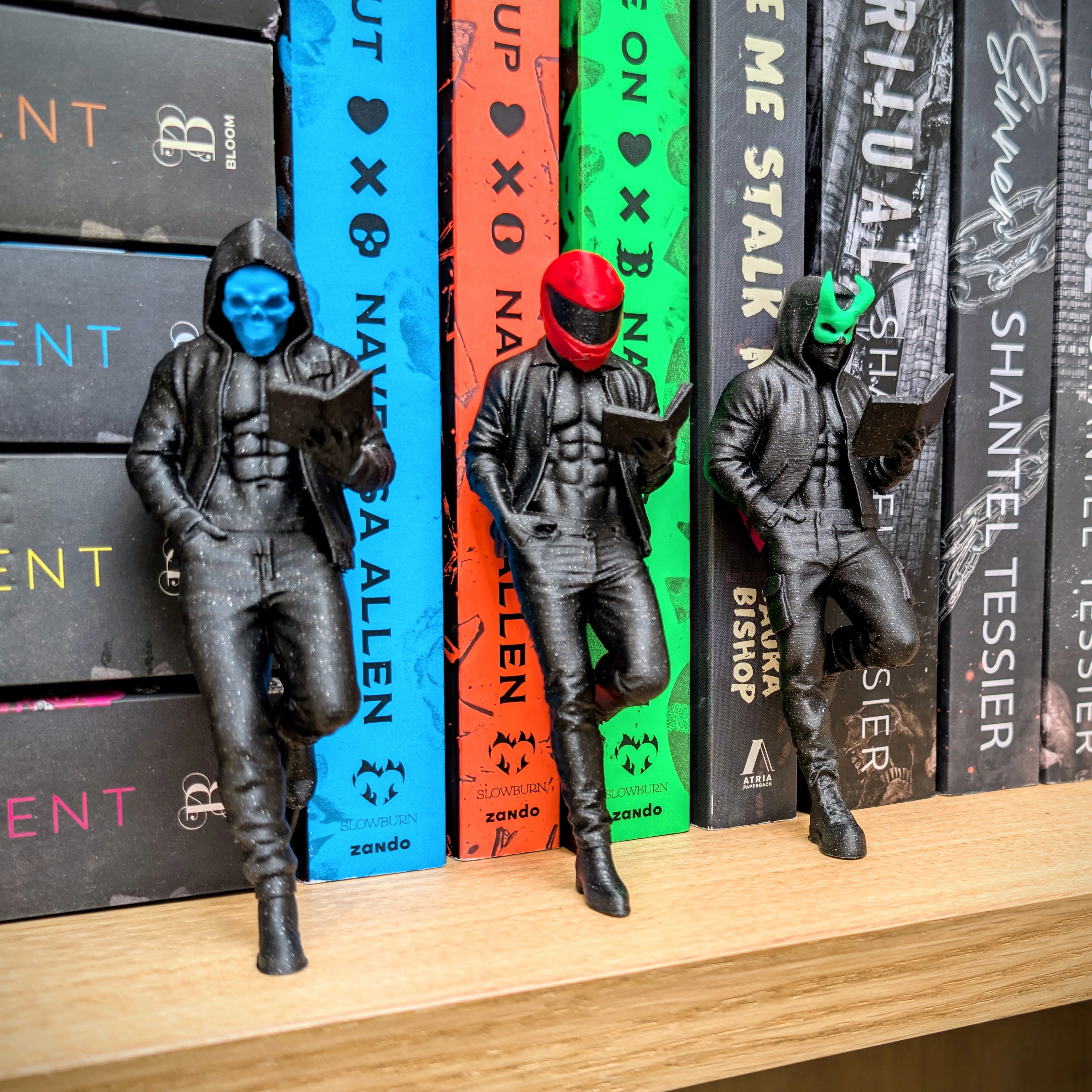 Lights Out Series Bookshelf Man Figurine | The Ultimate Book Boyfriend | Skull Book Boyfriend