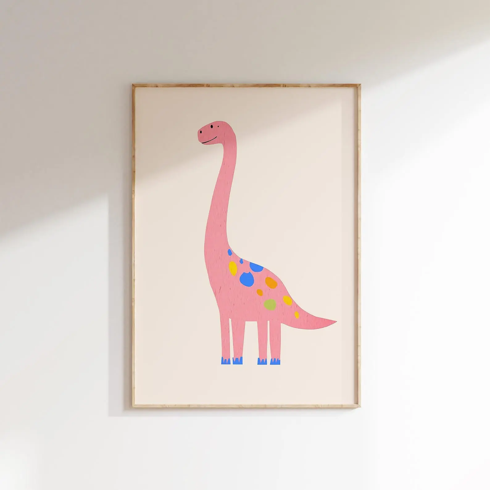 Dinosaur Wall Art Pink Dino Print Nursery Decor Kids Room Poster Playroom Cute Animal Art Girls Room Art Baby Room Decor