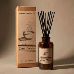 Citrus Matcha - Reed Diffuser 4oz - Lemon, Orange, Green Tea