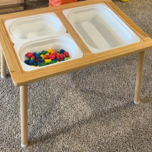 VEVOR Sensory Table for Toddlers, Kids Activity Table with Foldable Storage Bins & Double-Sided Board, Indoor/Outdoor Play Sand and Water Table, Wooden Kids Sensory Table for Drawing Studying Dining