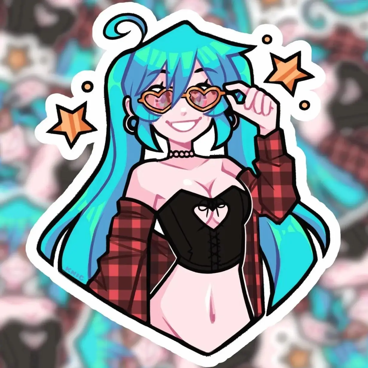 Midwest Miku sticker "Heart & Stars" sticker