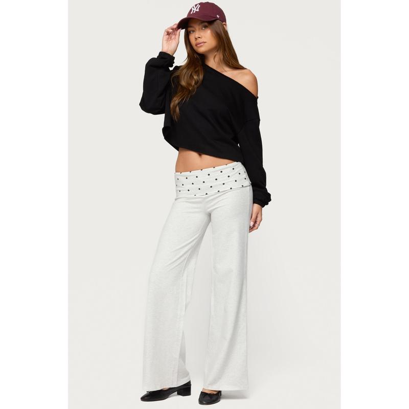 Reeva Polka Dot Foldover Pants