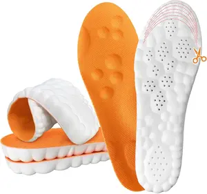 Steppers Insoles for Men & Women, 2026 New 4D Memory Foam Cloud Footstr Insoles, Comfortable & Breathable Massage Shoe Inserts with Arch Support for Foot Pain & Fatigue (Orange, US M 7-11/W 8.5-13.5)