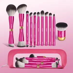 MAANGE 11pcs All-Aluminum Tube Makeup Brush Set with Cosmetic Bag, Foundation Brush, Loose Powder Brush, Blush Brush, Contour Brush, Concealer Brush, Eyeshadow Brush, for Professional & Daily Use, Beauty Tool Kit, Makeup Brushes Set