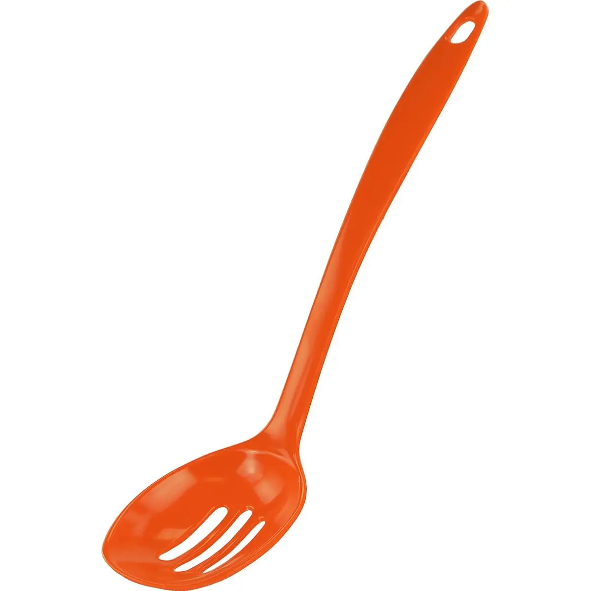 Reston Lloyd Melamine Slotted Spoon with Long Handle - Orange, Kitchen Utensil for Cooking Tasks