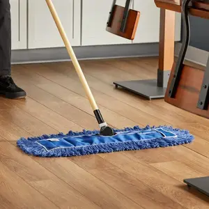 24" x 5" Blue Cotton Blend Looped End Dry Dust Mop Head