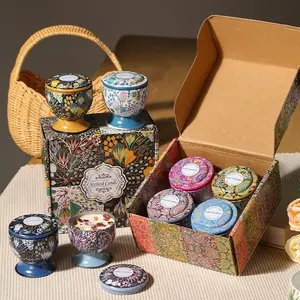 New Tin Jar Scented Candle Smokeless Aromatherapy Candle for Home Indoor Fragrance Decor Gift Mood Lighting Flameless Candle