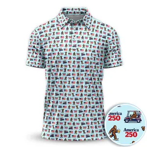 Bigfoot America 250 Golf Polo Shirt Short Sleeve Print Menswear