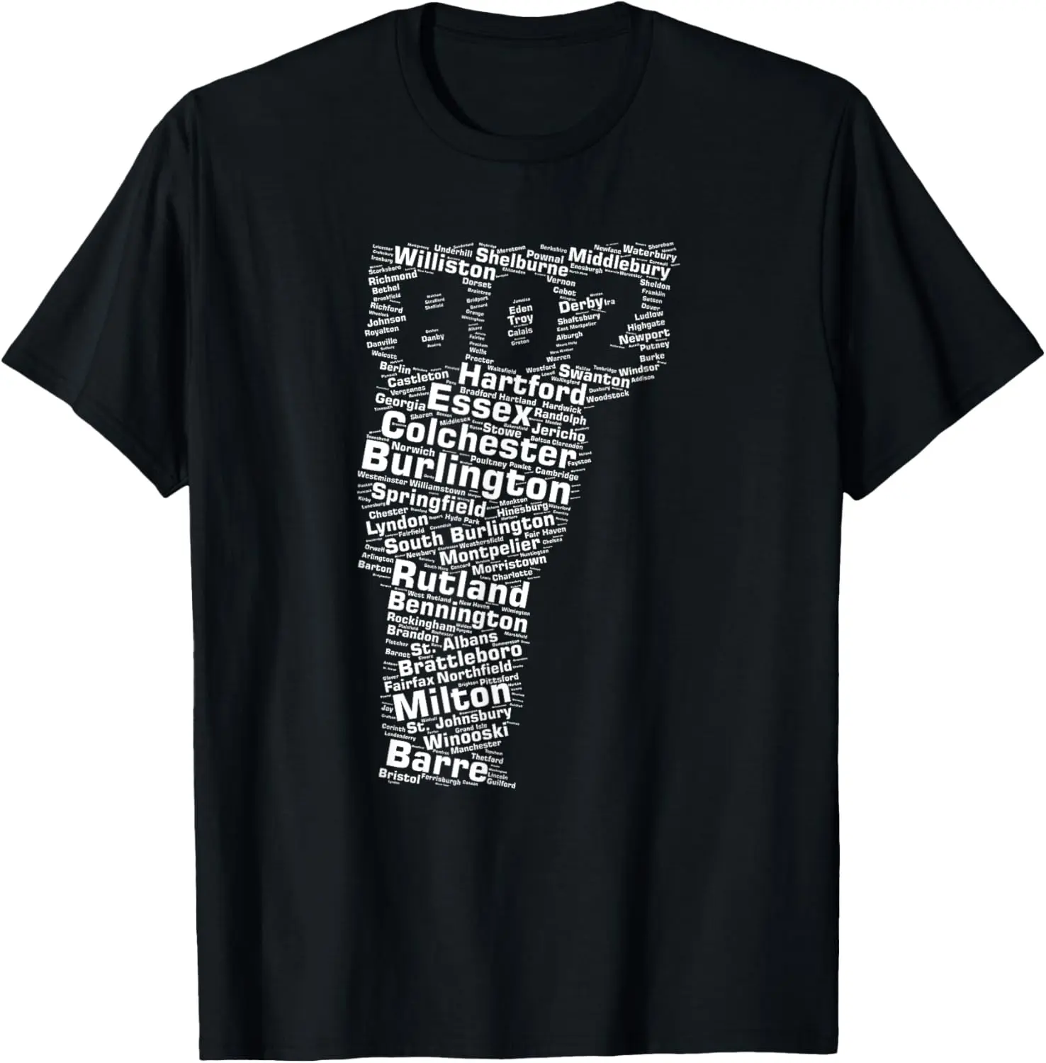 100%cotton Vermont Clothing Vermont State 802 Area Code T-Shirt