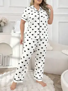New Women's Plus Size Homecoming Two-Piece Set, Womenswear, Loose-Fitting Casual Slimming Design, High-Quality Fabric Top & Bottoms, Suitable for All Seasons, Outfit