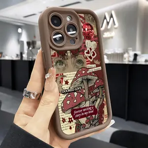 Phone Case for iPhone 17 16 Pro Max 15 Plus 14 13 12 11 XS XR E Mushroom Drop Protection Shockproof Soft Silicone smartphone Cover