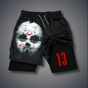 Ghost Face "Halloween" Gym Shorts summer men shorts for men jorts outfit men graphic shorts Double-layer sports shorts Comfortable short shorts summer