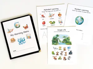 Personalized Toddler Morning Menu Bundle with 70 Activity Pages | Toddler Busy Book|Toddler Workbook|Homeschool Curriculum