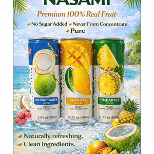 Nasami Juices Variety Pack, Mango, Pineapple and Coconut Water