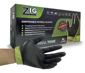 ProGrip 8 Mil Nitrile Heavy-Duty Disposable Gloves - Protective Safety Work Gloves for Home Improvement, Security Tasks (Boxed)